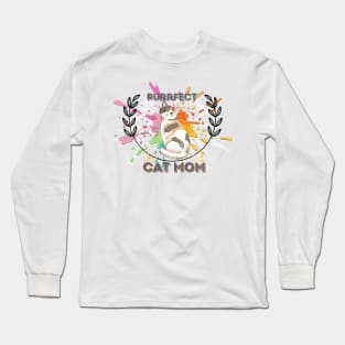 Purrfect & Cute Cat Mom Long Sleeve T-Shirt